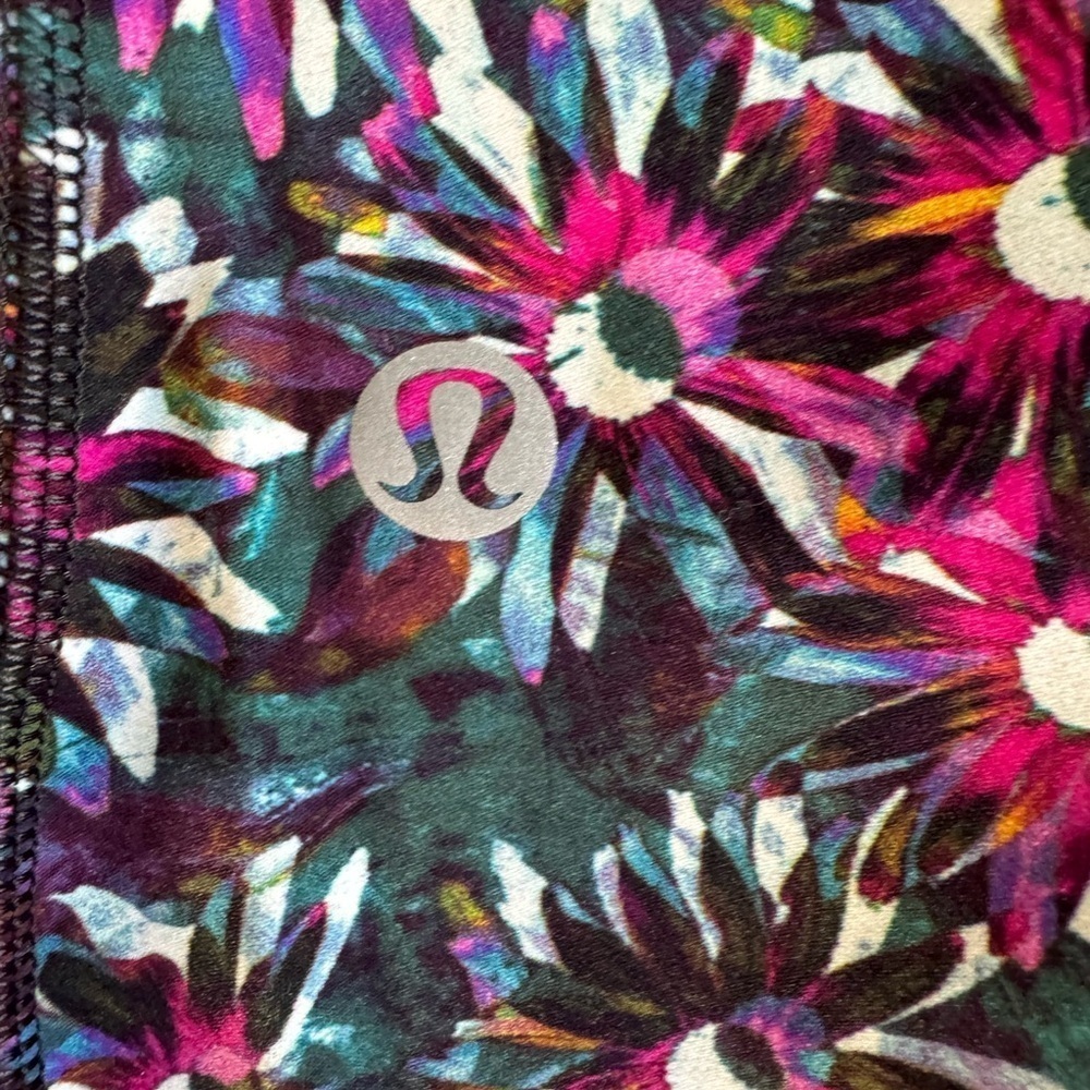Lululemon Base Pace High-Rise Fleece Running Tight 28" - Floral Electric Multi - Picture 2 of 6